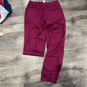 Women's Cargo Utility Pants in Burgundy